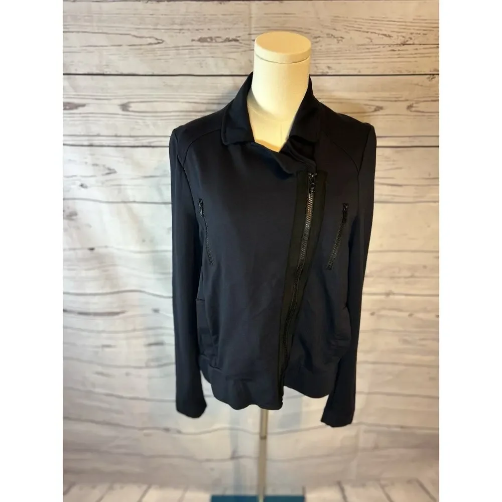 Cabi Chance Asymmetrical Moto Jacket Navy Blue Size M - Picture 3 of 7